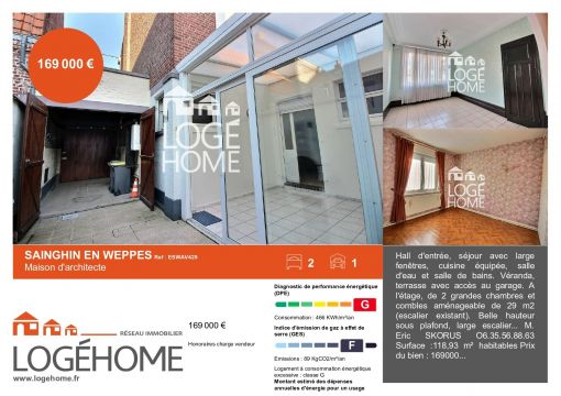 Vente maison à Sainghin-en-Weppes - Ref.ESWAV429 - Image 1