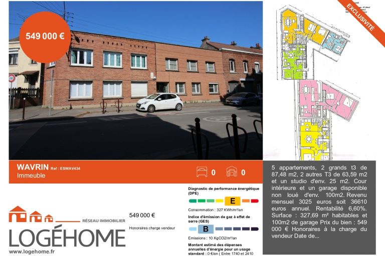 Vente immeuble à Wavrin - Ref.ESWAV434 - Image 1