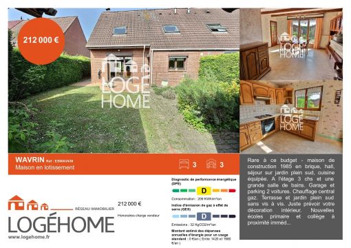 Vente maison à Wavrin - Ref.ESWAV436 - Image 1